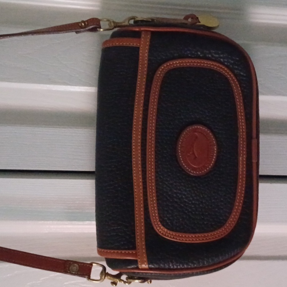 Dooney & Bourke Pebbled Leather Black/ Brown Leather  Crossbody - Picture 2 of 11